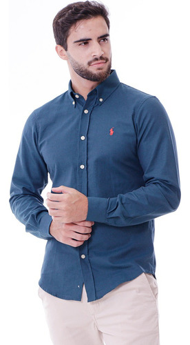 Camisa Polo Ralph Lauren Custom Fit Manga Longa Masculina