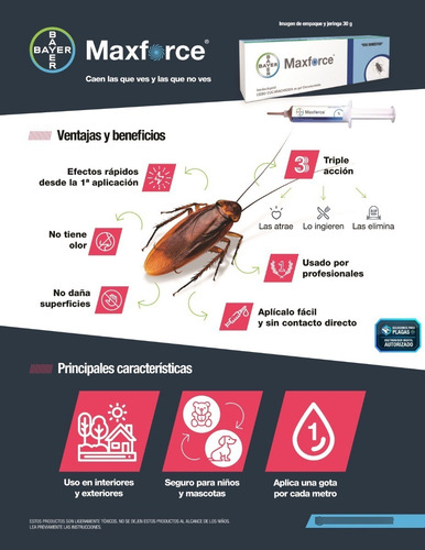 Imagen 5 de 8 de Maxforce Gel Extermina Cucarachas Bayer