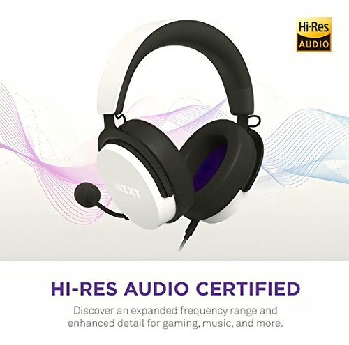 Nzxt Relay Wired Pc Gaming Headset Ap-wcb40-w2 Hi-res Audio Color Blanco