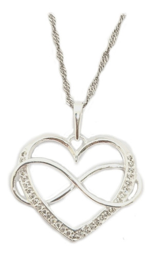 Collar Corazón Infinito Cristales Plata 925