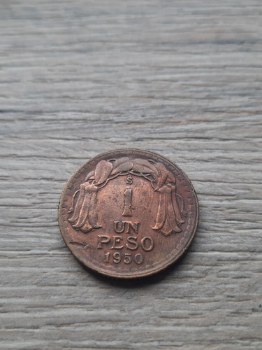 Moneda 1 Peso De Cobre 1950 Chile