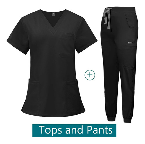 Conjunto De Uniforme Scrubs Con Cuello En V Y Pantalones Dep