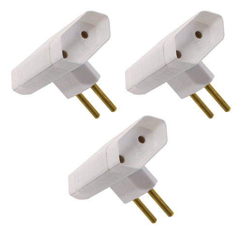 Kit 3x Adaptador Smart Branco 2 Saídas 2p 10a