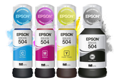 Kit 4 Refil Tinta T504 L4150 L4160 L6161 L6191 L6171 Colorid