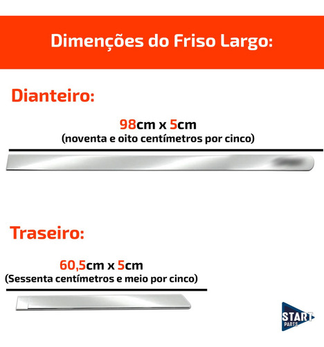 Kit Cromado Friso Largo Maçaneta 4p Tapete Prot Ix35 22