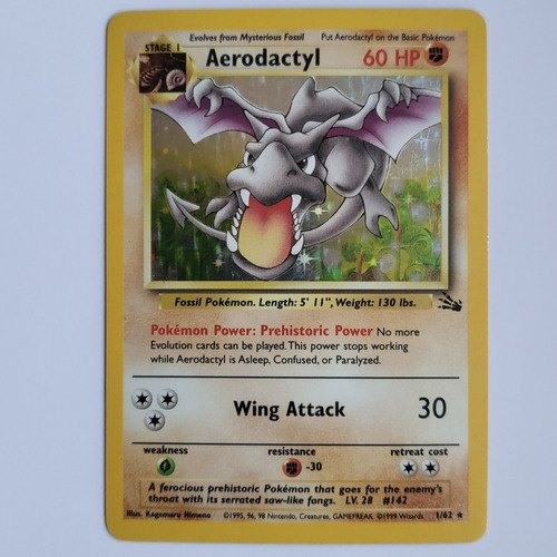 Aerodactyl 1/62 Holo Raro Pokemon Tcg