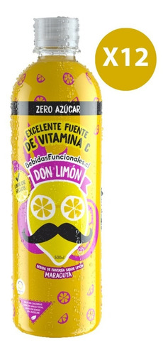 Limonada Pack 12 Don Limón Zero Maracuyá 500 Ml.
