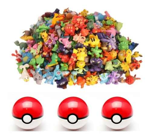 Imagem 1 de 3 de Kit 51 Miniaturas Pokemon Bonecos 3 Pokebolas Envio Imediato