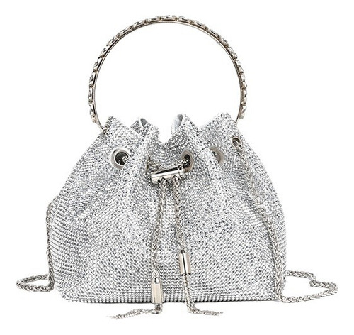 Bolso De Noche Dorado Bolso Tipo Cubo Portátil