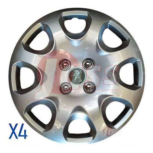 Imagen 1 de 3 de Juego X4 Tazas Peugeot 307 Rodado 15 Pulgadas Con Logo Envio
