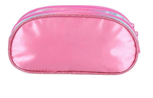Estojo Duplo Escolar Rosa Paete Up4you 2 Divisória Luxcel
