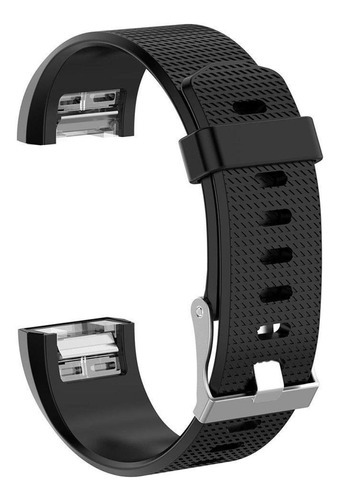 Pulseira Silicone Compatível Com Smartwatch Fitbit Charge 2 Cor Preta L/g