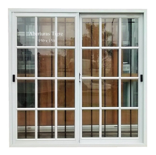 Ventanas Aluminio Blanco 150x150 Vidrio Repartido Mosquitero