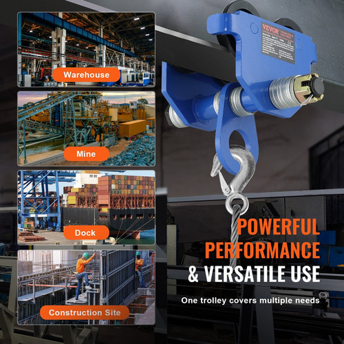 Trolley Manual 4400lbs Ancho Ajustable 2.5 A 7 Pulgadas