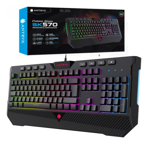 Teclado Gamer Semi Mecánico Antryx Chrome Storm Sk570 