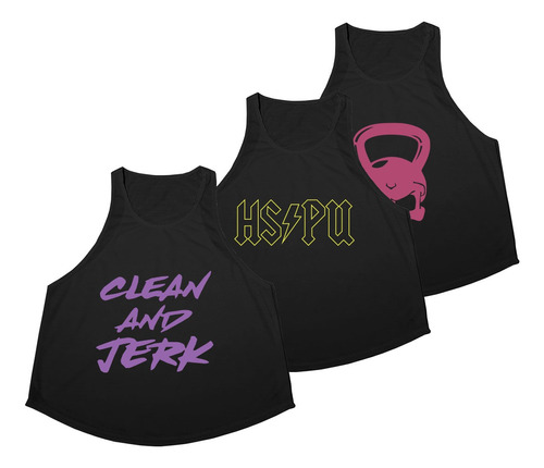 Pack X3 Musculosa Estampada Deportiva Sudadera Gym Fitness