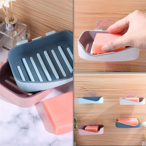 Jabonera Moderna Baño Ducha Lavamano Con Adhesivo Resistente