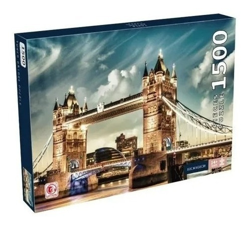 Imagen 1 de 5 de Puzzle 1500 Pzas Rompecabezas Cuadro Puente Reloj De Londres