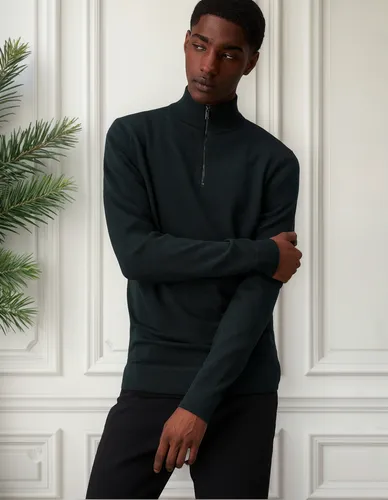 Sweater Merino Rws Quarter Zip Verde Calvin Klein