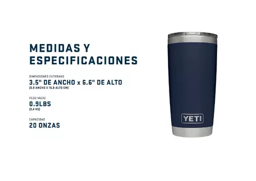  YETI Rambler vaso de 20 onzas de acero inoxidable, con