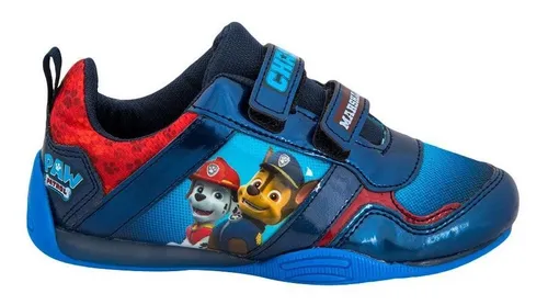 garrapata Extracción Mareo Tenis Niño Paw Patrol Con Led Racing Azul Sin Agujetas