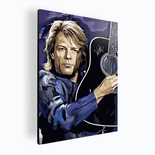 Cuadro Moderno  Decorativo Poster Bon Jovi 42x60 Mdf