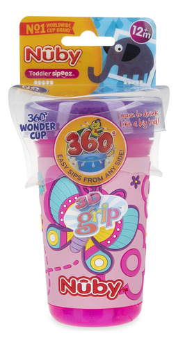 Nuby 360 Grados Sip 3d Grip Wonder Cupe Con Manga De 10 Oz