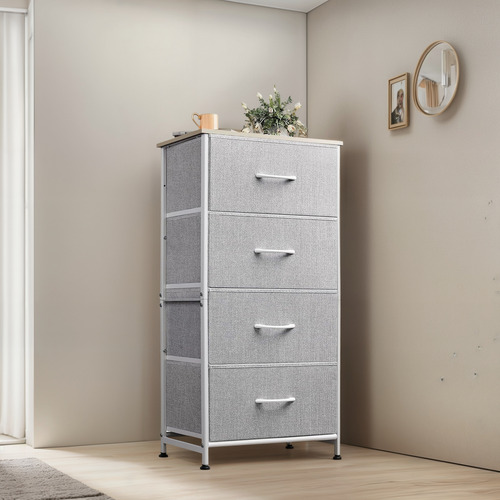 Cómoda De 4 Cajones Para Dormitorio Con Parte Superior De Ma