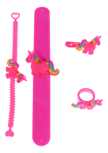 Set De Anillos De Pvc Con Forma De Unicornio De Dibujos Anim