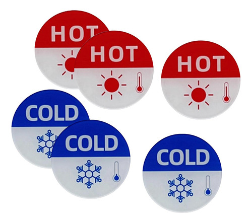6x Señales De Frío Y Calor Para Grifos Etiquetas De Frío
