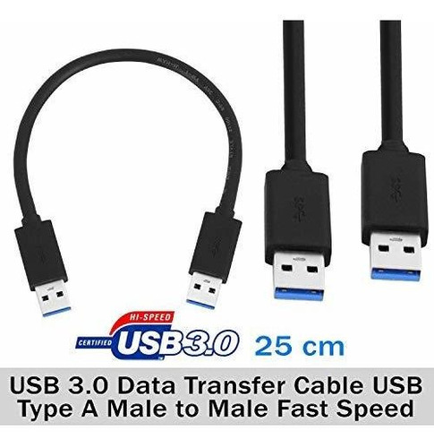 2 Cable Usb 3.0 Tipo 7.9 in Corto Para Estuche Disco Dvd