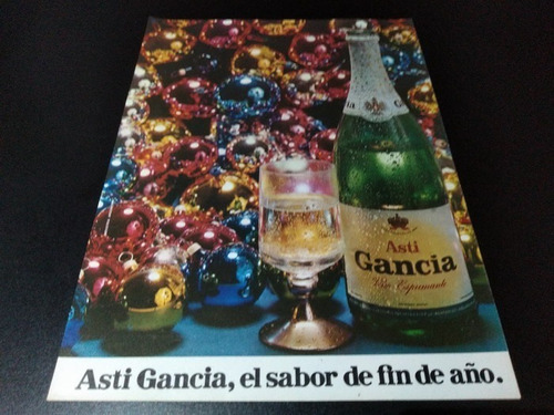 (pb290) Publicidad Clipping Vino Espumante Asti Gancia 1972