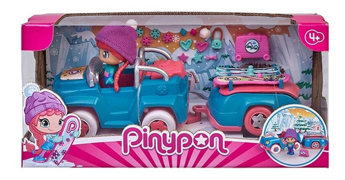 Pinypon Auto De Nieve Vehiculo Con Trailer + Una Figura Edu