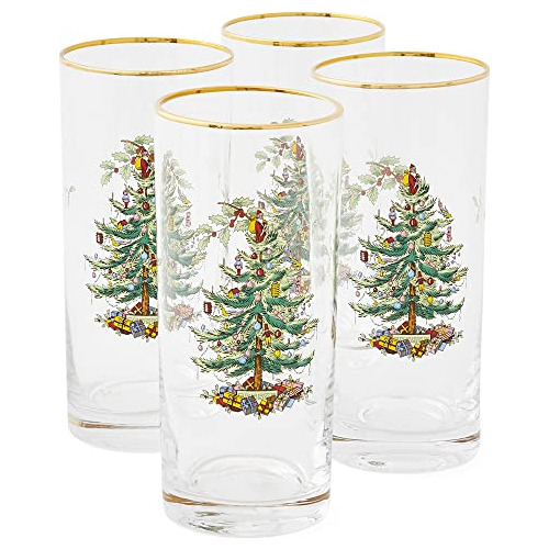 Vasos Altos Spode Christmas Tree, Juego De 4 Vasos Bord...