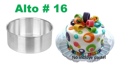 Moldes Altos Pastel Redondo Recto Repostería 16 Cm Set 2 Pzs