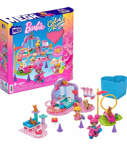 Barbie Mega Construcción Color Reveal Entrenamiento Mascotas