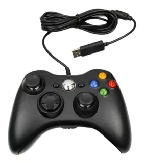 Control Con Cable Usb De 2m Compatible Con Xbox 360 Pc Gamer Color Negro