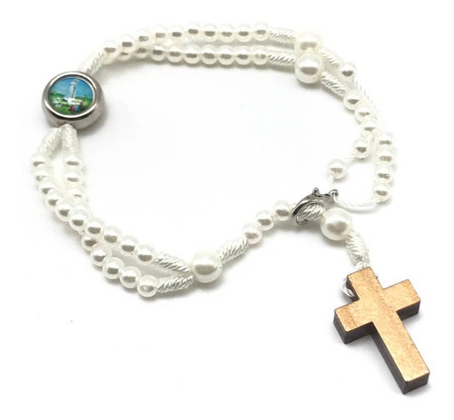 Pulseira Terço De Pulso Nossa Senhora De Fátima Pérola