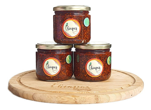 Imagen 2 de 5 de Salsa Macha Artesanal Chile Simojovel Y Cacahuate 2 Pzas