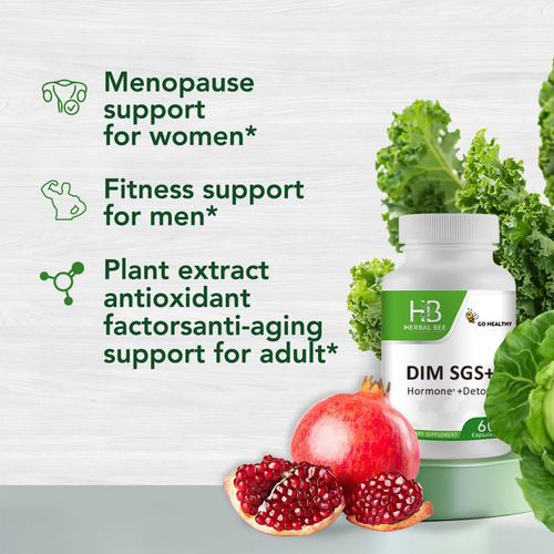 Herbal Bee Dim Sgs+ Cápsulas Naturales Para Hormonas Y Detox