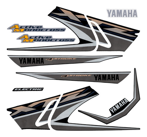 Jogo Adesivos Completo Yamaha Xtz 125 Preto Ano 2003