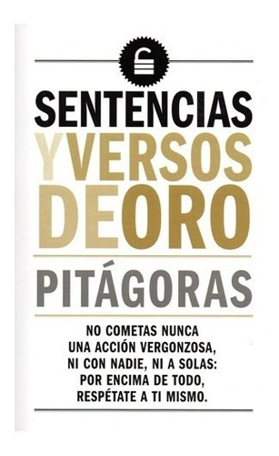 Pitágoras: Sentencias Y Versos De Oro (nuevo) Biblok 