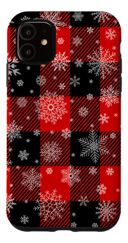 iPhone 11 Snowflakes En Rojo Negro Inviern B08l1xg8ym_300324