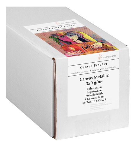 Lienzo Hahnemühle 10643523 Canvas Metallic 350g/m2 17''×12m Color Blanco