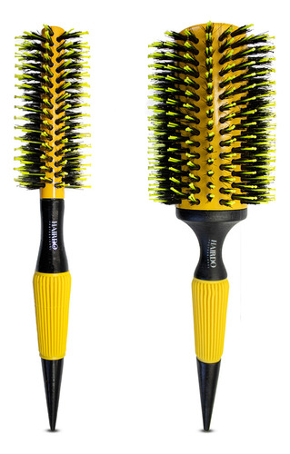 Escovas para cabelo redonda Hairdo x 2 u - amarelo e preto