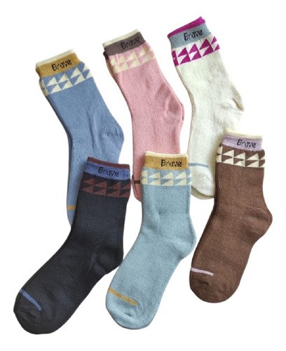 Medias Tèrmicas De Algodòn 1/2 Caña Rosa 35-40