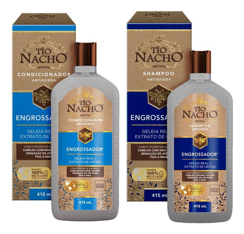  Kit Tio Nacho Engrossador Shampoo E Condicionador 415ml Cada