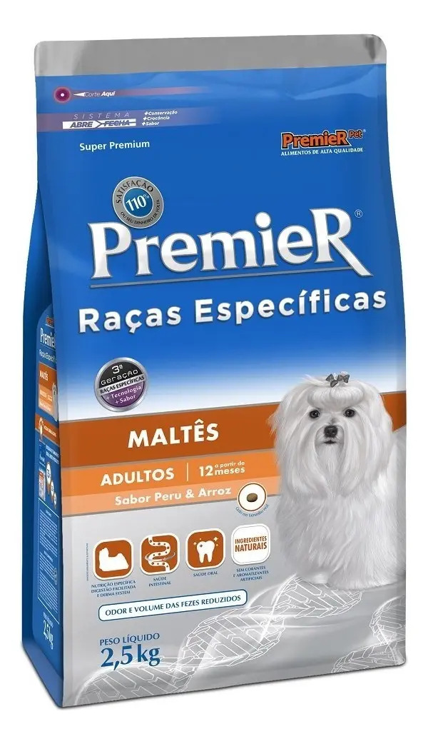 Ração Premier Raças Específicas Maltês Cães Adultos 2,5kg