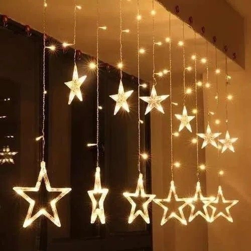 Luz Led Navidad Cascada Estrella Decorativa Adorno 