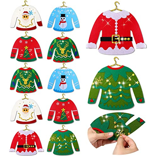 12 Piezas Autoadhesivas Navideñas Diy Suéteres Feos A...